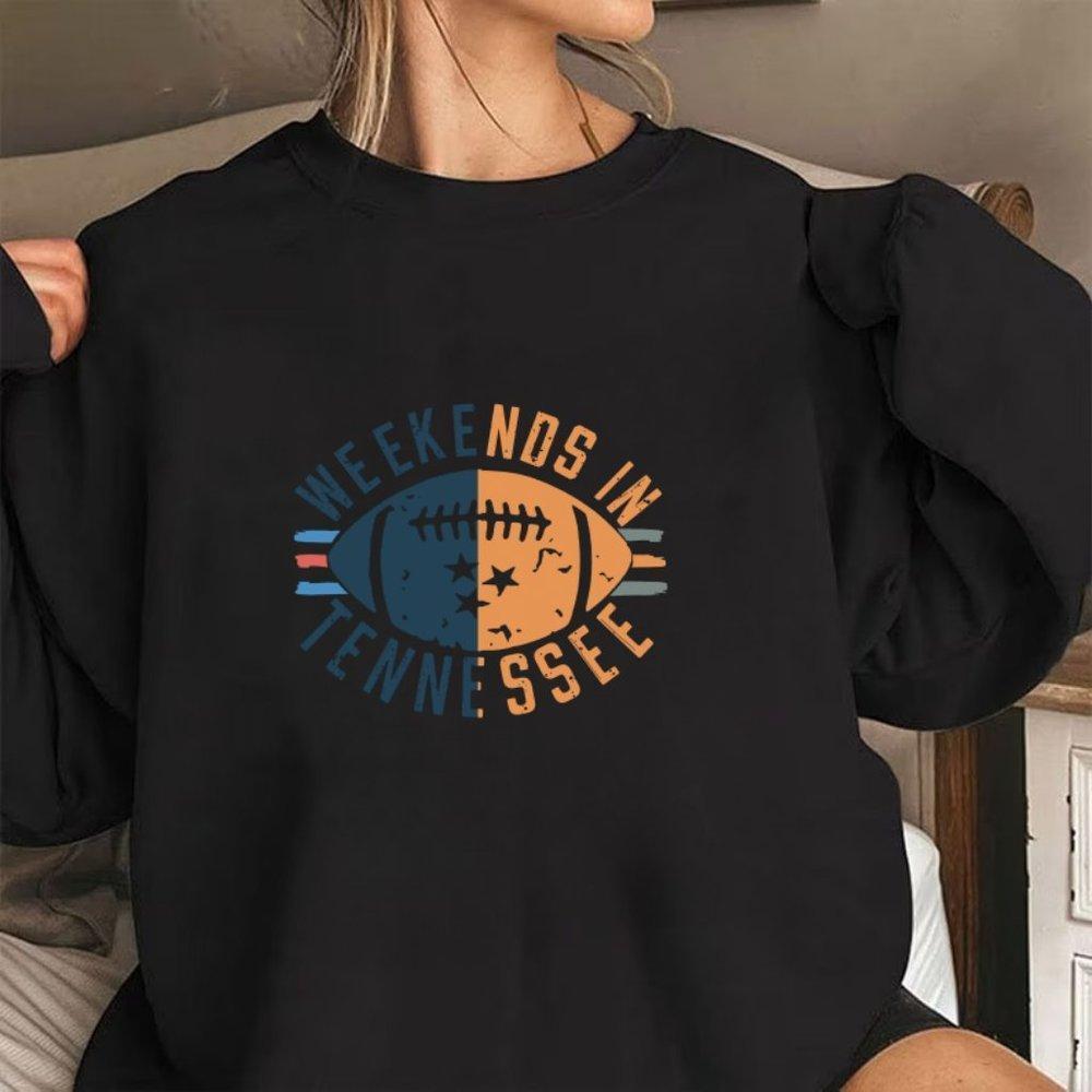 Tennessee Weekends Vols Titans Black Sweatshirt, Y2K Style Sweater
